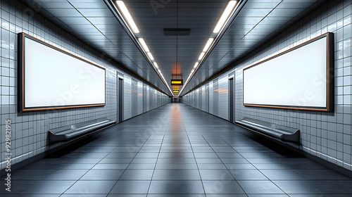 A modern subway station cor...