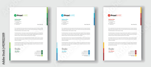 Creative abstract professional corporate modern business proposal letterhead design template set. Letterhead design