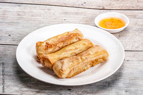 Traditional crispy fried stuffed springroll