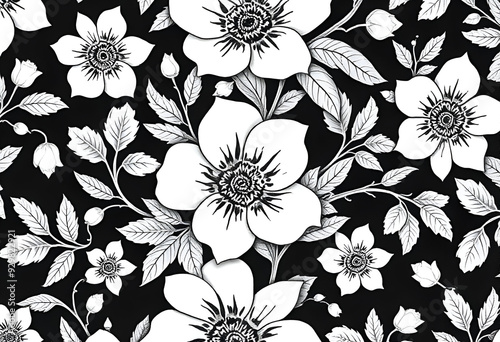 Illustration of a floral pattern