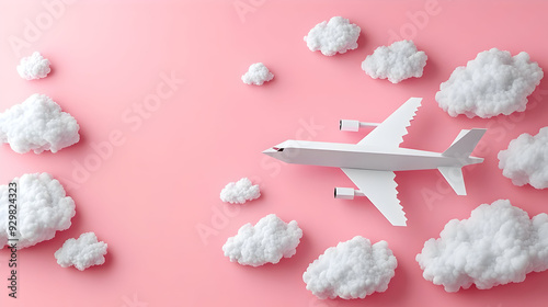 A paper airplane flying amo...