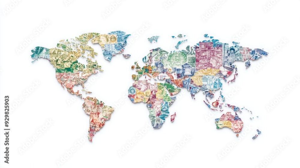 Fototapeta premium Diversified Global Finance: Multiple Currencies in a Digital Wallet for Versatile Financial Management