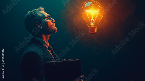 Side view of A businessman ...