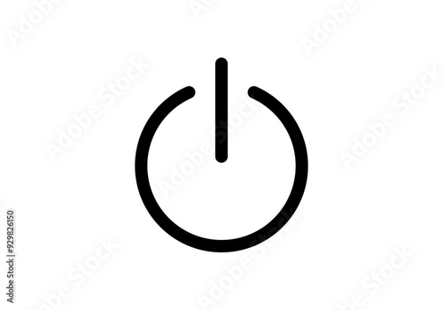 Icono negro de apagado de un aparato