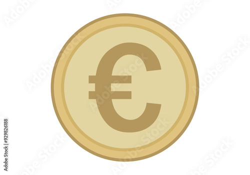 Moneda de euro dorada y amarilla