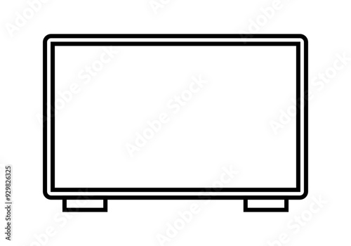 Icono negro de pantalla de televisión 