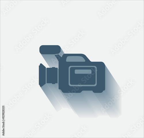 Vector dark color icon with shadow on light background