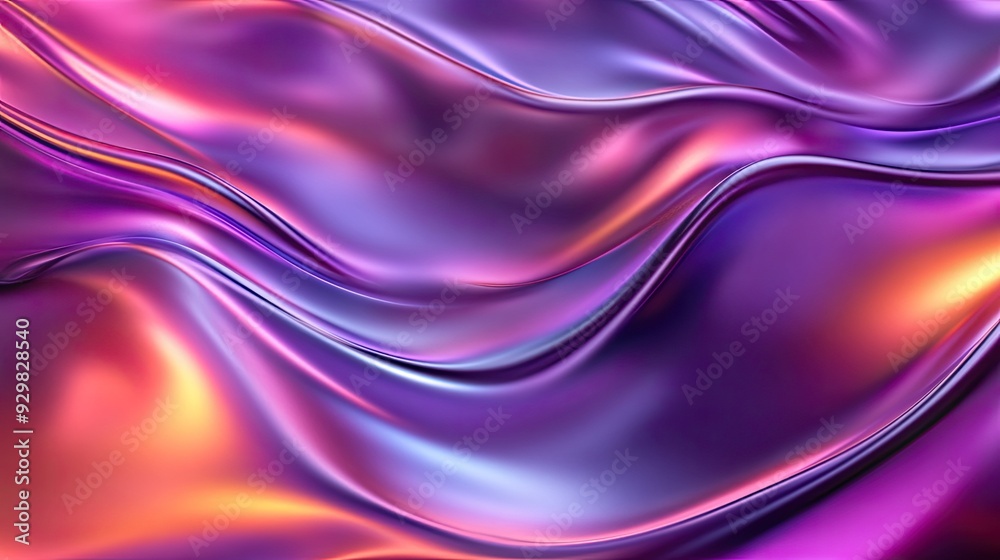Naklejka premium A seamless 3D fluid wave with a gradient color blend, capturing the essence of advanced tech and perpetual motion