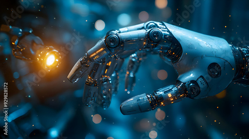 A robotic hand reaching out...