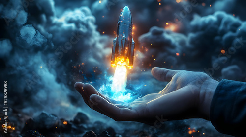A rocket launching from a h...