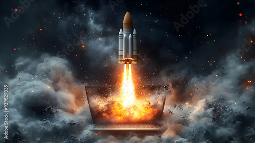 A rocket launching from a l...