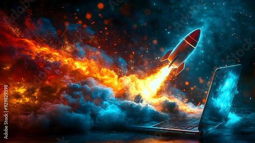 A rocket launching from a l...
