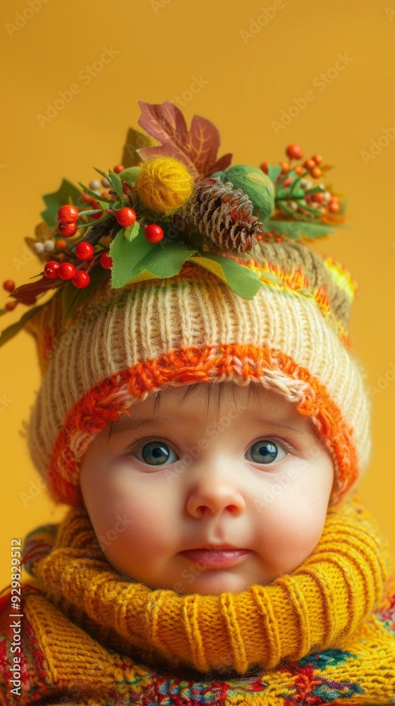 baby in autumn clothes.