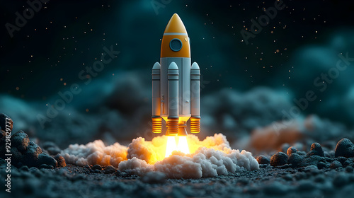 A rocket launching into spa...