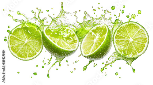 A refreshing splash of lime transparant background png