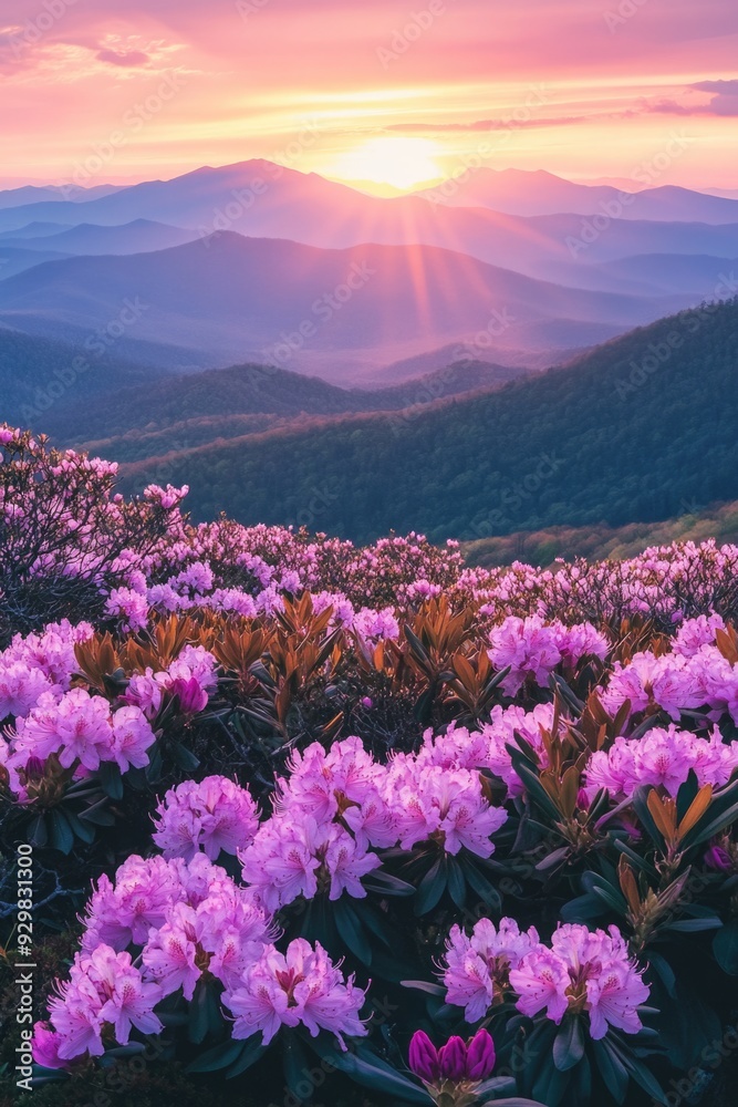 Fototapeta premium Purple Field Sunset