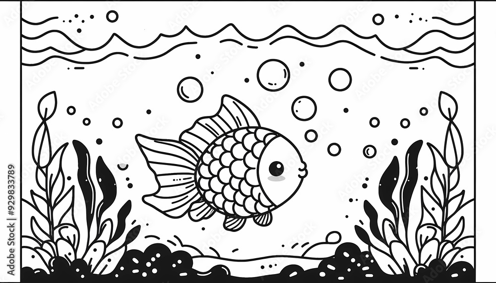 Obraz premium Ausmalbild Fisch
