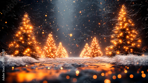 A serene winter landscape w...