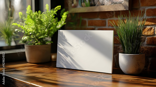 A serene workspace with pla...