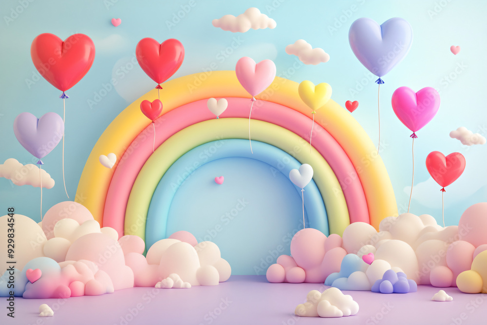 Rainbow & Hearts. Rainbow & Hearts.