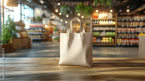A simple tote bag displayed...