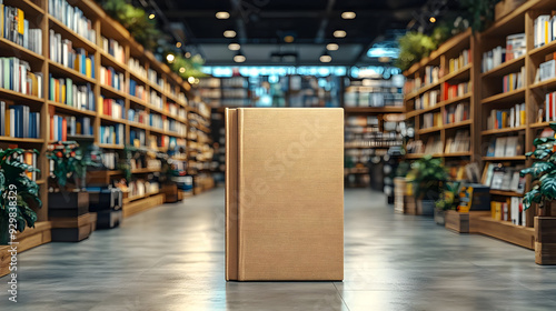 A solitary book in a librar...