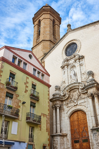 Picturesque city center of La Bisbal. Baix Emporda, Catalonia. Spain photo