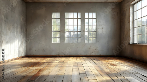 A spacious, empty room with...