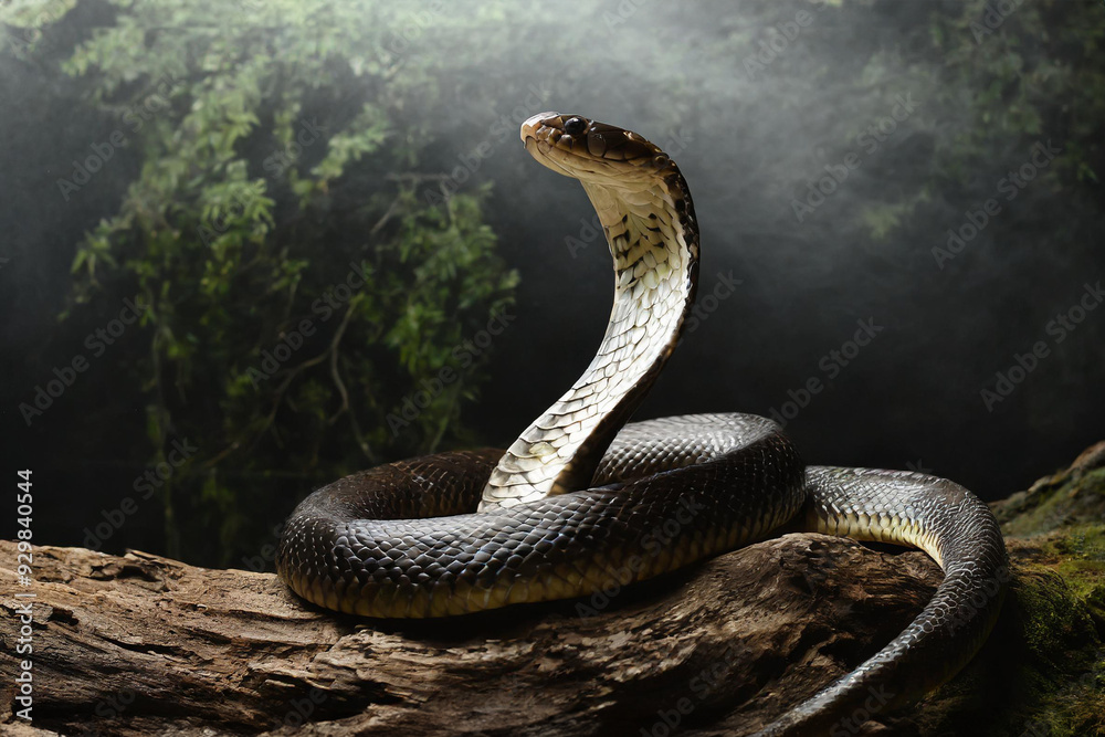 Fototapeta premium King cobra, beautiful animal in the nature 