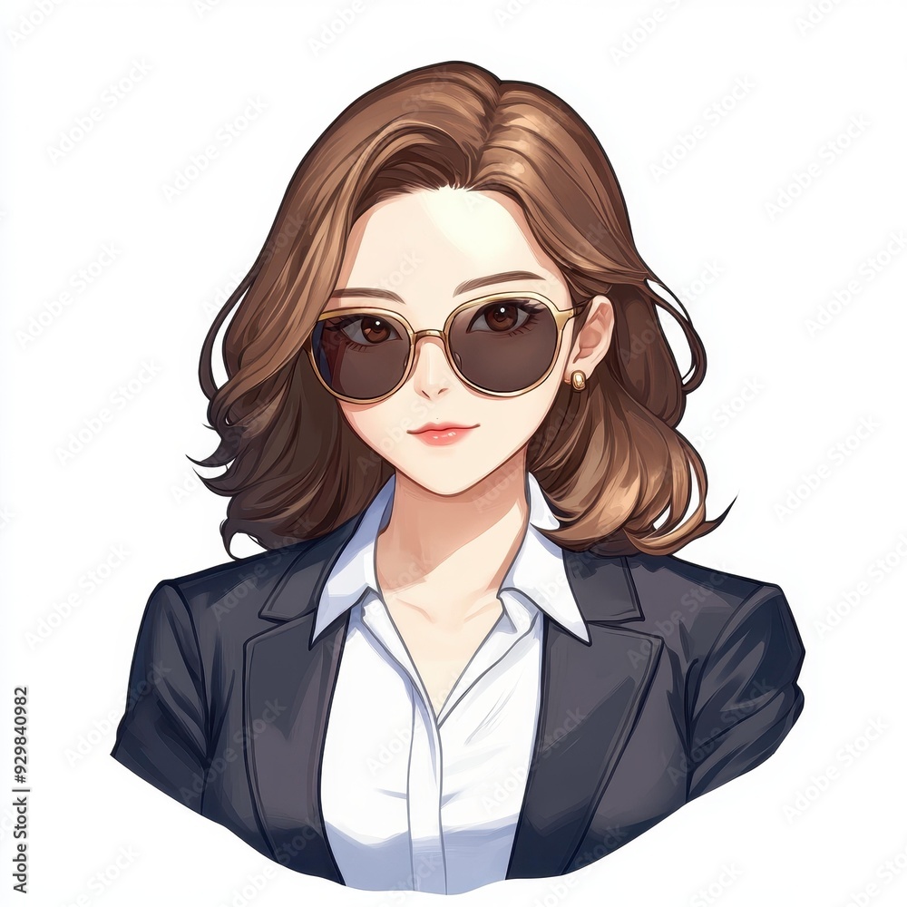 Stunning character art featuring a VIP woman in a sleek suit, complete with sunglasses, showcasing luxury with a cinematic touch. Stunning character art featuring a VIP woman in a sleek suit, complete with sunglasses, showcasing luxury with a cinematic touch.