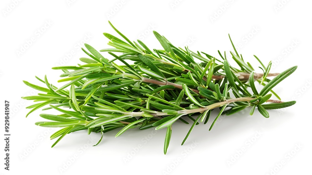 Sprig of fresh rosemary on white background. Sprig of fresh rosemary on white background.