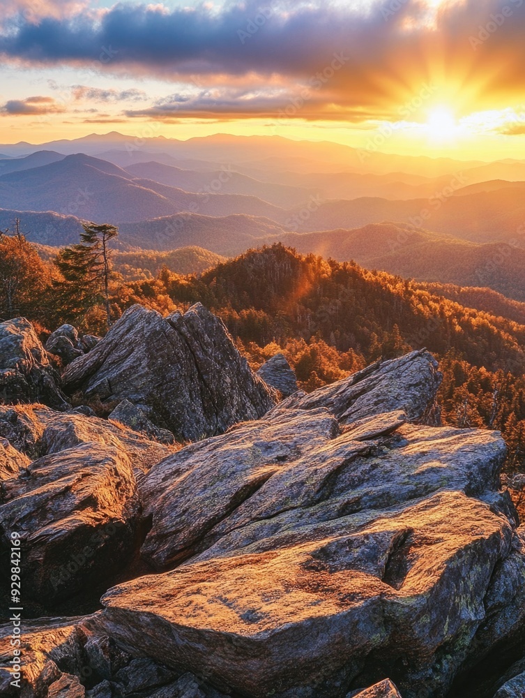 Obraz premium Sunset Over Mountains