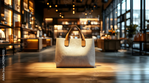 A stylish handbag displayed...