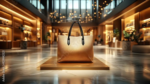 A stylish handbag displayed...
