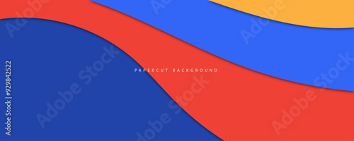 Elegant papercut colourfull business background decorative design vector.