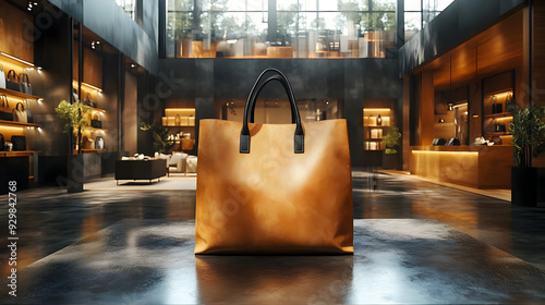 A stylish leather bag showc...