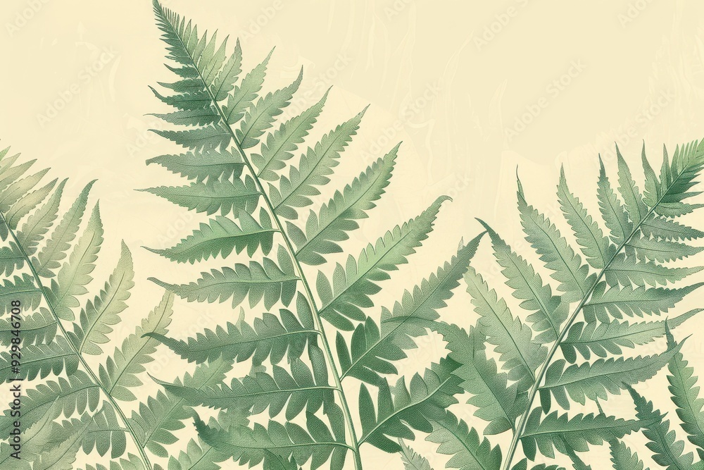 A botanical illustration of a fern, showcasing its delicate fronds and intricate leaf patterns in fine detail. A botanical illustration of a fern, showcasing its delicate fronds and intricate leaf patterns in fine detail.