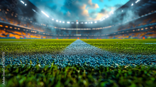 A vibrant sports stadium wi...