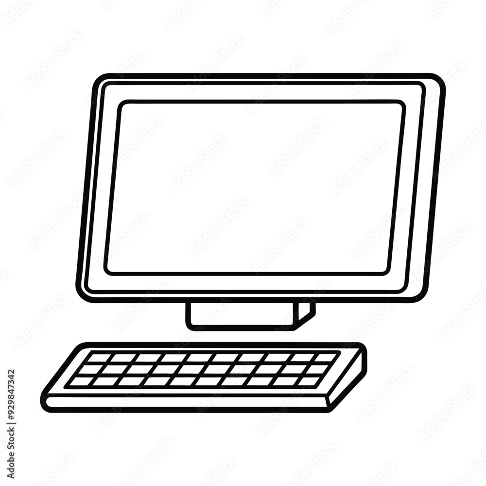 Gaming Equipment Clipart, Gamer Outline Design, A gaming monitor Illustration black and white Gaming Equipment Clipart, Gamer Outline Design, A gaming monitor Illustration black and white