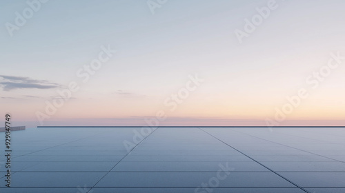 Clean, empty rooftop, smooth flat surface, minimalist design