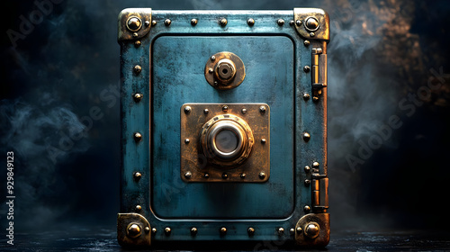 A vintage safe with intrica...