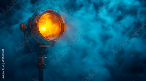 A vintage spotlight emittin...