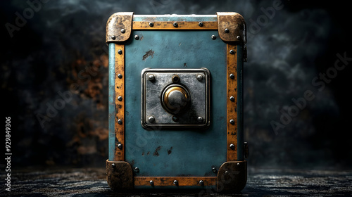 A vintage-style locked box ...