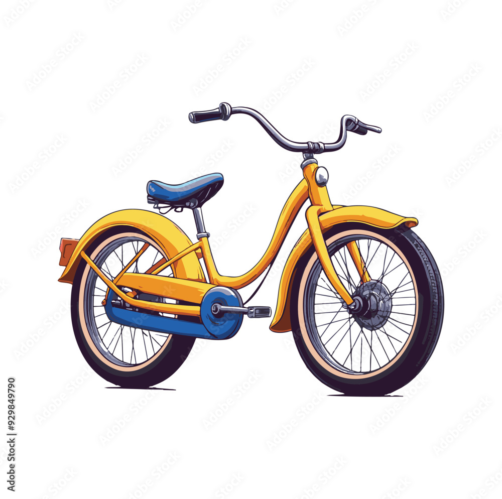 side view bicycle cartoon illustration vector simple generative ai