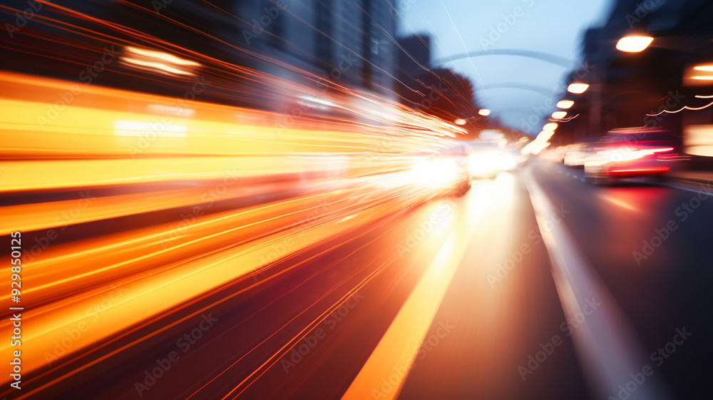 golden beams of light from headlights in blurry zoom traffic in the night city, traffic speed abstract background nightlife golden beams of light from headlights in blurry zoom traffic in the night city, traffic speed abstract background nightlife