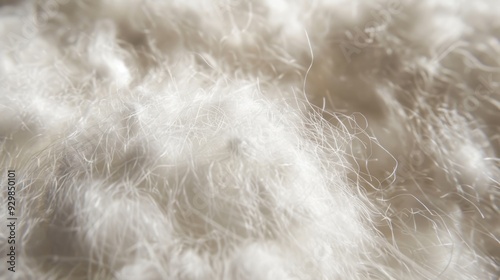 A close up of a white fuzzy animal fur