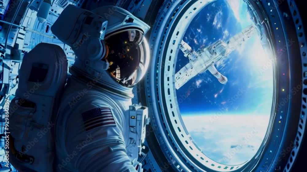 Astronaut Exploring Enormous Illuminator Inside Mysterious Spaceship in Empty Galaxy – 3D Animation in 4K Astronaut Exploring Enormous Illuminator Inside Mysterious Spaceship in Empty Galaxy – 3D Animation in 4K
