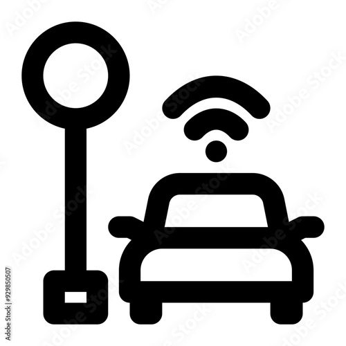 smart parking, parking meter, parking area, smart city, smart cities, automatic, parking outline icon