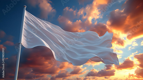 A white flag waving against...