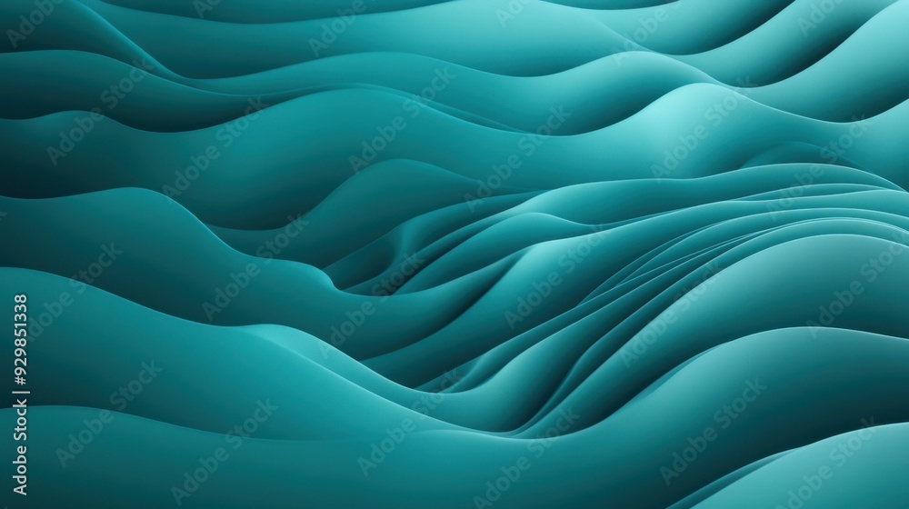 Obraz premium The image is a blue and green wave with a lot of detail